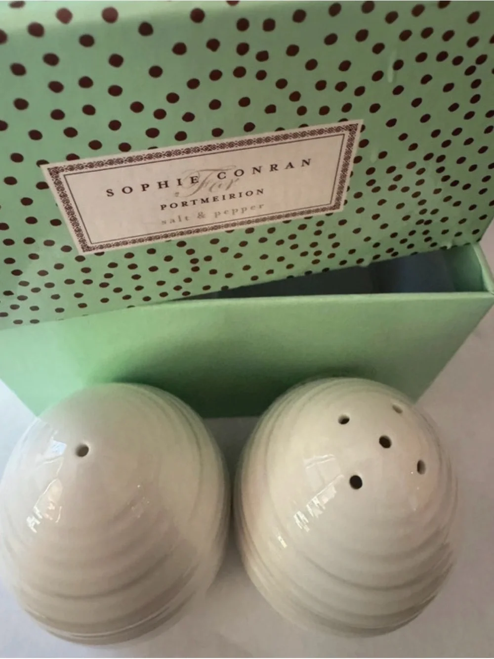 Portmeirion White Salt & Pepper Box by Sophie Conran